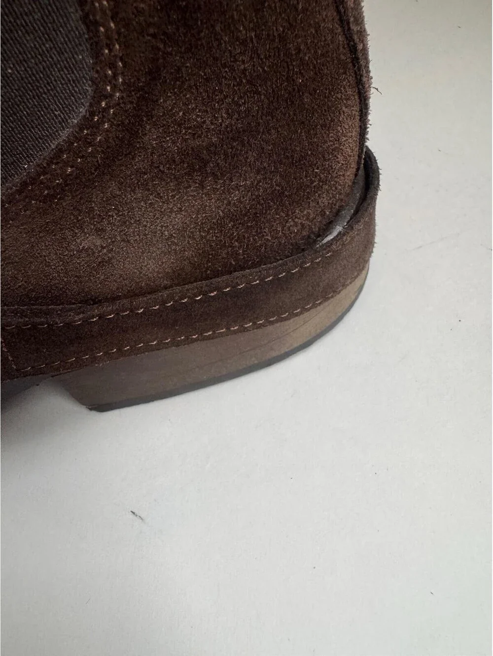 To Boot New York by Adam Derrick — Dark Brown Suede Harness Chelsea Boots